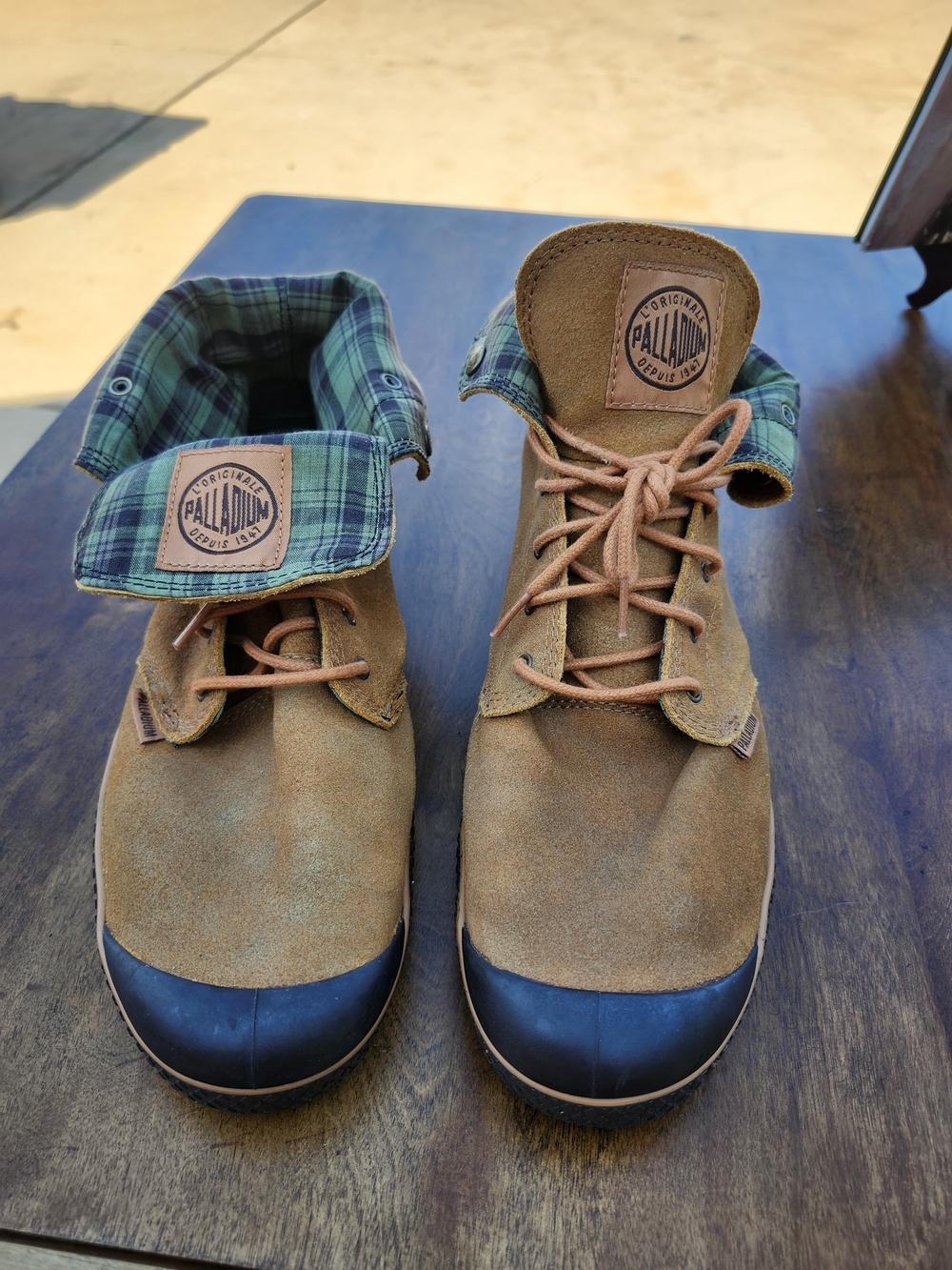Palladium Men’s Fold-Down Suede Boots in Brown